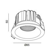 SLC LED-downlight OnePro Soft, hvid, 3.000 K, aluminium