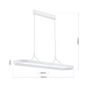 Carrara LED-hængelampe, hvid, højdejusterbar, CCT