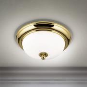 Empire loftlampe, Ø 26,5 cm, guld, matteret opalglas