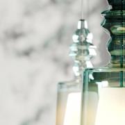 Karman hængelampe Alibaglass Medium, turkis, Ø 18 cm