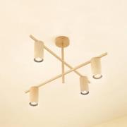 Lindby loftlampe Marilou, beige, 4 lyskilder, Ø 70 cm