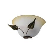 Væglampe Mira, creme/bronze, glas, 30 cm bred, E27