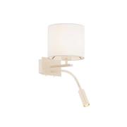 Bilo væglampe, beige, tekstil, 2 lyskilder, læselampe