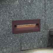 Lucande LED-vægindbygningslampe Loya, 23 x 8 cm, rust, IP54