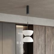 Maytoni LED-hængelampe Kyoto, sort/hvid, Ø 22 cm, glas
