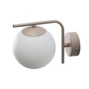 Aurora væglampe, beige, glas, 17 cm høj, kugle, E14