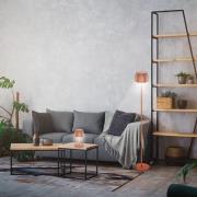LED-gulvlampe Brilo unplugged Riffle, kobberfarvet