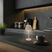 LED-bordlampe med batteri Brilo unplugged Riffle, 20 cm, beige