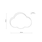 Væglampe Cloud, beige, 43 cm bred, tekstil, sky, E27