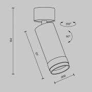 Maytoni LED-loftspot Focus Zoom, hvid, 4.000 K, roterbar