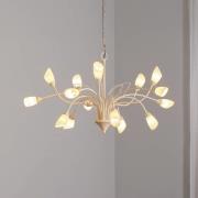 Gloriosa pendellampe, glas, creme, 15 lys