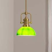 Hængelampe Platino, guld/grøn, glas, 1 lyskilde, E27