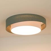 LED-loftlampe Luneta, salvie/hvid, Ø 60 cm, dæmpbar