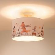 Ferdi Kids loftlampe, tekstil, hvid, farverig