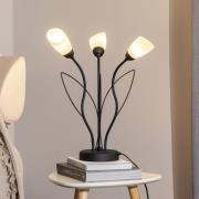 Bordlampe Gloriosa, sort, glas, 3 lyskilder