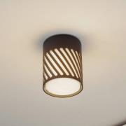 Lindby udendørs loftlampe Lurinda, 10,5 cm, sort, aluminium,