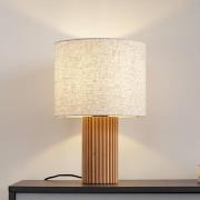 Lindby bordlampe Kimiko, højde 38 cm, træ, tekstil