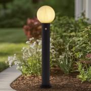 Lindby vejlampe Dangan, hvid, 90 cm, glas, sensor