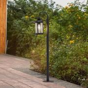 Lindby vejlampe Zayn, sort, glas, højde 109 cm, IP65