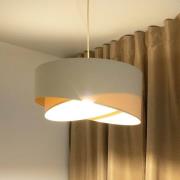 Boho hængelampe, creme/beige, Ø 50 cm, højde 23 cm, hør