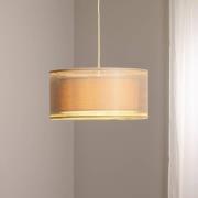 Duo Den Light hængelampe, beige, Ø 50 cm, hør, PVC