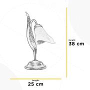 Alga bordlampe, 1 lyskilde, jern, glas, florentinsk