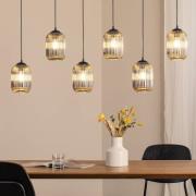 Verdi pendellampe, længde 115 cm, sort/røggrå, 6 lyskilder.