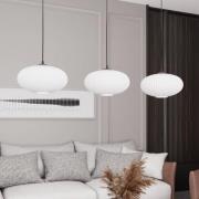 Spisebordslampe Coco, længde 115 cm, sort/opal, glas, 3 lyskilder