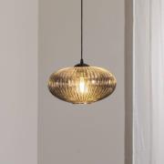 Spisebordslampe Coco, Ø 30 cm, sort/røggrå, glas