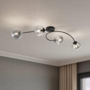 Vibra loftlampe, røggrå/sort, længde 110 cm, 4 lyskilder.