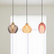 Hængelampe Jessica, længde 90 cm, farverig, 3 lyskilder, glas