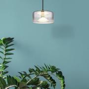 Belinda LED-hængelampe, Ø 15 cm, røgfarvet grå, glas
