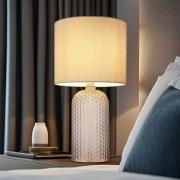 Sofia bordlampe, grå, højde 50 cm, stof/glas