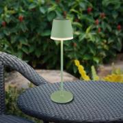 LED-solcellelampe, metal, lysegrøn, højde 41 cm, IP44