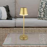 LED-solcellelampe, metal, guldfarvet, højde 41 cm, IP44