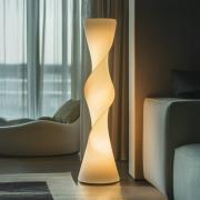 Lucande LED-gulvlampe Isa, hvid, tekstil, højde 167 cm