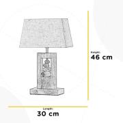 Miriel bordlampe, højde 46 cm, tekstil, træ