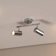 Oktano loftspot, kromfarvet Længde 30 cm 2 lyskilder metal