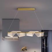 Velas LED-hængelampe, lang, guldfarvet, metal, plast