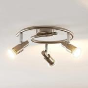 ELC Farida loftlampe, nikkel, 3 lyskilder