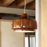 MARKET SET Pendellampe Jimmy, Ø 38 cm, brun, keramik