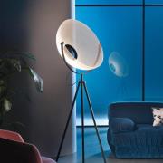 Stilnovo LED-gulvlampe Demi Moon, sort, højde 196 cm