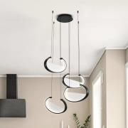 LED-hængelampe Adele, Ø 75 cm, sort, metal, 4 lyskilder.