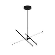 LED-pendellampe Sandy, længde 60 cm, sort, metal