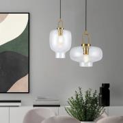 Pendellampe Oslo, Ø 26 cm, klar/guldfarvet, glas