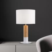 Bordlampe Carroll, træ lys/hvid, højde 43 cm, stof
