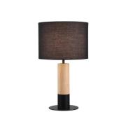 Bordlampe Carroll, træ lys/sort, højde 43 cm, stof