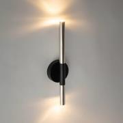 Væglampe Sopel Lux, 2 lyskilder, sort/sølv, højde 38 cm