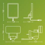 Philips LED-udendørs spotlampe Tylus, hvid, 5.000 K, sensor