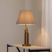 Bordlampe Lazar, grå/antik guld, højde 65 cm, tekstil/metal